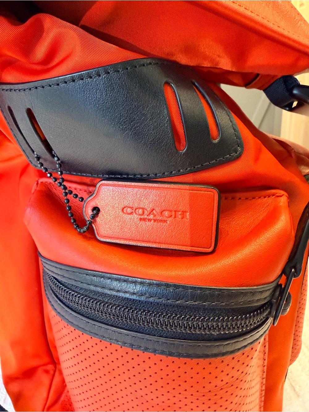 Coach Men’s Terrain Trek Red Backpack - Includes Dust Bag - Picture 5 of 7